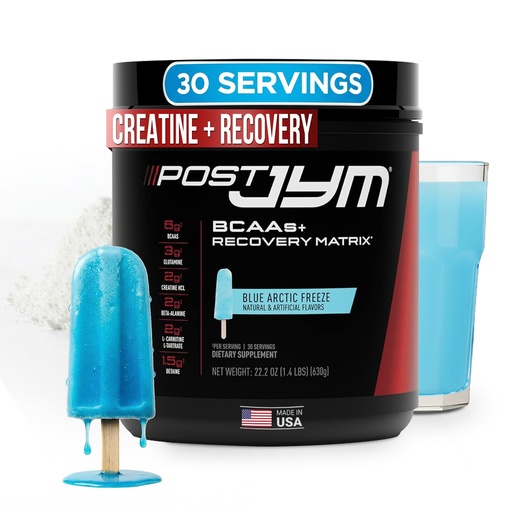 [BRSWGCYPPJYGKH3V] JYM Supplement Science Post JYM Active Matrix Blue Artic Freeze Amino Recovery Powder Pure Creatine HCL, BCAA’s, Glutamine, Carnitine, Betaine, Taurine for Strength, Repair, Performance 30 Servings