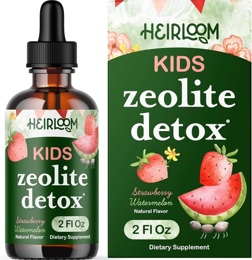 [BRSRAHQZCV6RGCLJ] Zeolite Detox for børn flydende dråber - Gentle daglige rengøring & tale support med Metyleret B12 & D-vitamin - Kids Clinoptilolite Zeolite Detox Cleanse Supplement 2oz