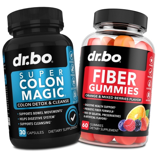 [BRSRAGINBUFBUEI6] DR. BO Fiber Gummies & Colon Cleanse Supplements - Tasty Gummy Prebiotic Fiber Supplement - Super Colon Magic Bowel Movement Support for Gut & Stomach Cleansing