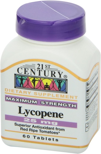 [BRSWIHQKPIFA4CLK] 21st Century Lycopene 25mg, 60 Tablets Each (Pack of 4)