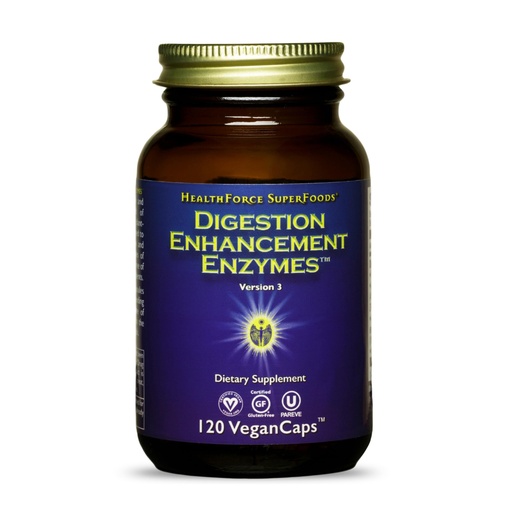 [BRSWIYA3DMNGKEQZ] HealthForce SuperFoods Digestion Enhancement Enzymes- All Natural Plant Sourced Enzyme Supplement, Promotes Healthy Gut - Gluten Free, 120 Count (Pack of 1)