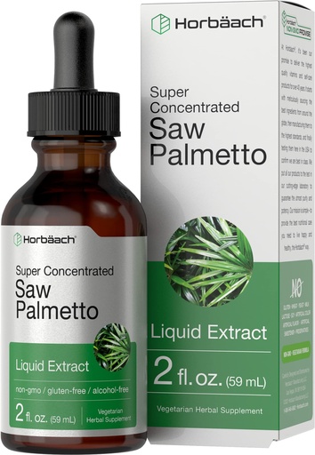 [BRSWGHA2BMCROFYZ] Horbäach Saw Palmetto Liquid Extract | 2 Fl Oz | Alcohol Free | Vegetarian, Non-GMO, Gluten Free Herb Supplement
