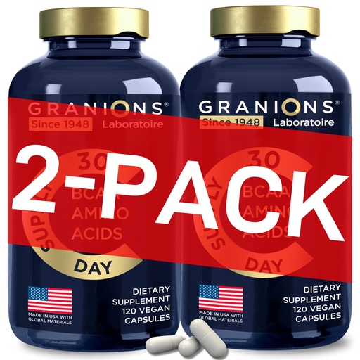 [BRSROZARCINWG3LD] Essential Amino Acids Supplement for Men & Women - All 9 BCAAs EAA Supplements Formula - Leucine Amino Acid, Lysine, Tryptophan, Advanced Amino Energy & Muscle Recovery - 240 Vegan BCAA Capsules