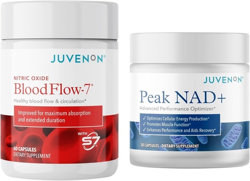[BRSRAFQ6BEFAOAD2] Juvenon BloodFlow-7 Nitric Oxide Supplement with Nitrosigine + Peak NAD+