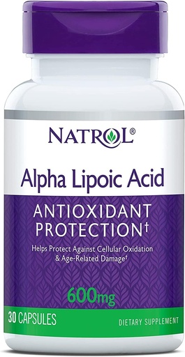 [BRSWIYYMOJ4AIAAZ] Natrol Alpha Lipoic Acid 600 mg Capsules 30 ea (Pack of 4)