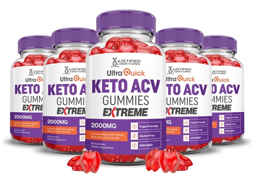 [BRSRAEI6PIAWM2AV] (5 Pack) Ultra Quick Keto ACV Gummies Extreme 2000MG Ultraquick Keto Gummies Apple Cider Vinegar Formulated with Pomegranate Beet Juice Powder B12 Vegan Non GMO 300 Gummys
