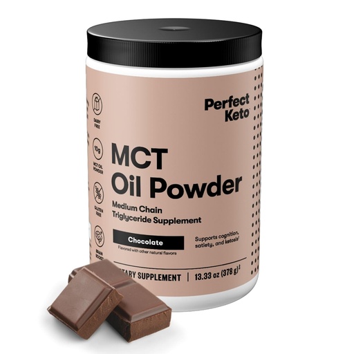 [BRSWGZIDOB6RGHIZ] Perfect Keto 7g MCT Oil Powder, Medium Chain Triglycerides Supplement, Non Dairy Coffee Creamer for Keto Diet, Ketogenic MCT Oil Mix for Coffee, Smoothie, Protein Shakes, Chocolate, 30 Servings