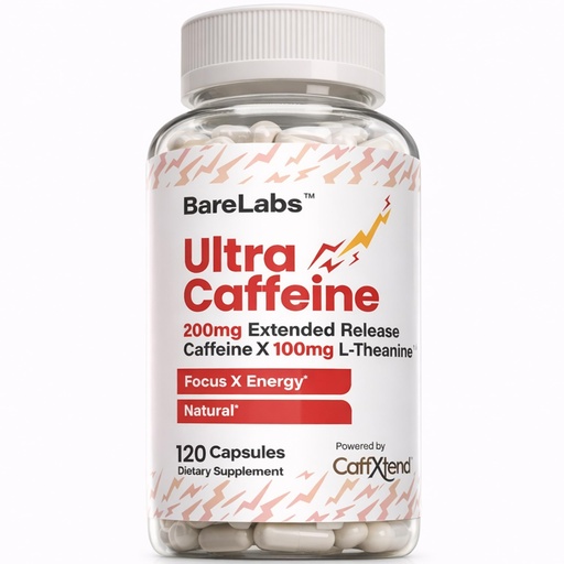 [BRSROYL6BANQYDY2] Extended Release Caffeine Pills + Caffeine L-Theanine + Focus & Energy Supplement + No Jitters, No Crash + Natural - 120 Capsules