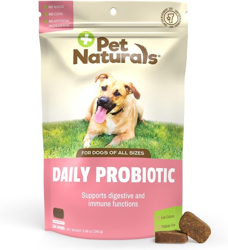 [BRSWKGQOCIMWY23Y] Pet Naturals Daily Probiotic for Dogs, Duck Flavor, 160 Chews - 120M CFUs Pre and Probiotics for Dogs Digestive Health, Gut Health, Immune Support, Diarrhea, Allergies and Itching