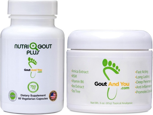 [BRSW22YPBF6RYDTA] NutriGout Plus Uric Acid Support and Therapeutic Relief Topical Cream with Arnica Extract