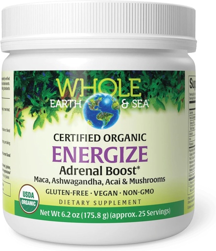 [BRSWYHA7C4AWMC34] Whole Earth & Sea from Natural Factors, Energize Adrenal Boost with Maca Root, Ashwagandha & More 6.2 oz Powder