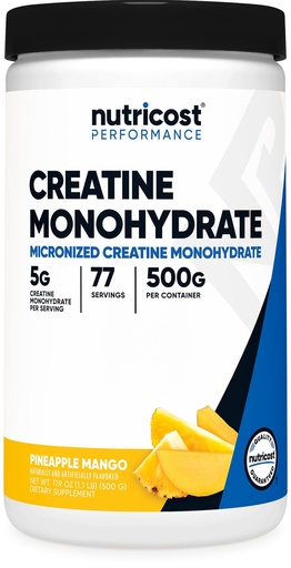 [BRSROFQPA4GQMGTL] Nutricost Creatine Monohydrate Powder (Pineapple Mango, 500 Gram) - Micronized Creatine Supplement - Vegan, Non-GMO, Gluten Free
