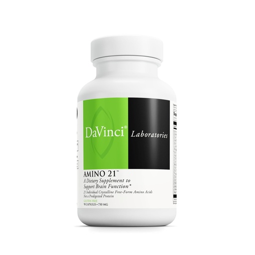 [BRSWIYIQBBYGCFDO] DAVINCI Labs Amino 21 - Supports Brain Function & Muscle Metabolism* - Amino Acid Dietary Supplement with L-Glutamine, L-Lysine HCl, Tyrosine, L-Arginine and More - Gluten-Free - 90 Capsules, 750 mg