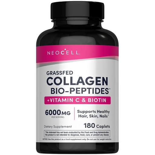 [BRSW2FAQCMHBUYLO] NeoCell Collagen Peptides Pills | 180 Tablets | with Vitamin C and Biotin | Grass Fed Bovine | Hair, Skin, & Nails | for Women and Men