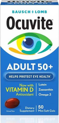 [BRSWIHQLO4GWEHY5] Bausch & Lomb Ocuvite Ενηλίκων 50+ Βιταμίνη ματιών & Ορυκτά Softgels 50 ea (Pack of 4)