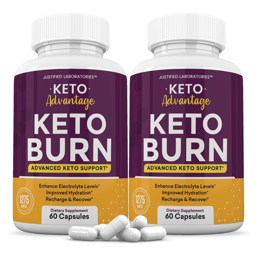 [BRSROBD4C55AOCQ3] Justified Laboratories Keto Advantage Keto Burn - 60 Capsules, Pack of 2 - Ketogenic Support from Apple Cider Vinegar, Green Tea Leaf, Vitamin C, Vitamin D3 & Extra Virgin Olive Oil - 60 Servings