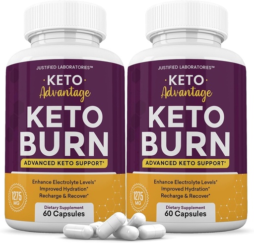 [BRSROBD4C55AOCQ3] Odůvodněné laboratoře (2 Pack Keto Advantage Keto Burn Pills 1275MG Nový a vylepšený vzorec obsahuje jablečný ocet extra panenský olivový olej Powder Green Tea Leaf 120 Kapsle