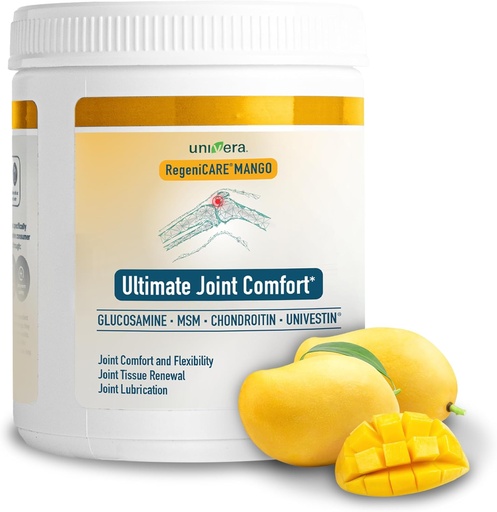 [BRSRAZT6CEHQYDTB] Univera RegeniCARE Canister, Glucosamine, Chondroitin, MSM, Univestin, Restores Cartilage, Supports Joint Comfort + Mobility + Flexibility, 30-Day Supply (Mango Flavor)