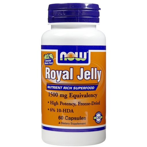 [BRSWIZTYCYCGGYDA] NOW Foods Royal Jelly, 1500 Milligrams, 60 Veg Capsules Per Bottle (3 Bottles)
