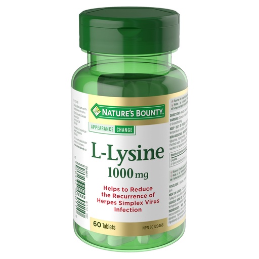 [BRSWIEAEAYAQCCT6] Nature's Bounty L-Lysine - 1000 mg - 60 Tablets