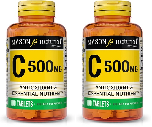 [BRSROGD3C4CAY2QV] MASON NATURAL Vitamin C 500 mg - Supports Healthy Immune System, Antioxidant and Essential Nutrient, 100 Tablets (Pack of 2)