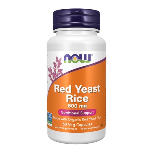 [BRSWIYTYC4DROCYV] NOW Foods Supplements, Red Yeast Rice 600 mg, Made with Organic Red Yeast Rice, 60 Veg Capsules