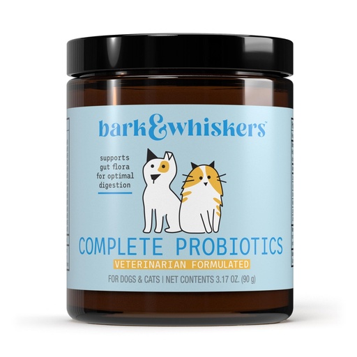 [BRSWIZYACR4BGFTU] Bark & Whiskers, Complete Probiotics, for Cats and Dogs, 3.17 oz (90 g), Supports Immune Function, Digestive Support, Non GMO, Soy Free, Gluten Free