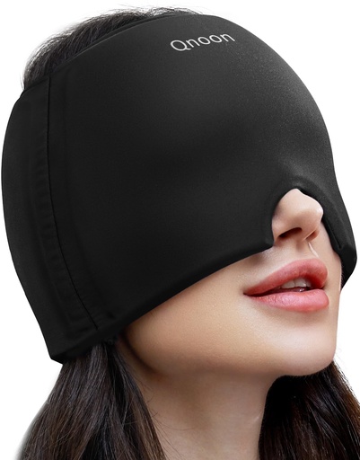 [BRSROAYRBYPAKEIU] Qnoon Migraine Relief Cap, Headache Relief Cap Mask Products, Cooling Odorless Gel Ice Head Wrap for Tension, Stress,Hangover & Puffy Eyes