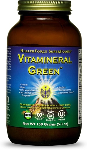 [BRSWKF34PMMRYDL4] HEALTHFORCE SUPERFoods Vitamineral Green - Mineral Suplemen untuk Dukungan Imune & Thyroid - Supder Hijau dengan Ingrediens dari Tanah - Gluten- Bebas & Vegan - 150 Grams