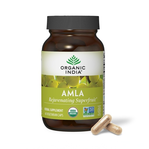 [BRSROAIFOQCGKFY6] ORGANIC INDIA Amla Capsules Organic - Indian Gooseberry Herbal Vitamin Supplement, Amla Supplement, Immune Support, Vegan, Gluten-Free, Ayurvedic, Antioxidant, Non-GMO - 60 Capsules