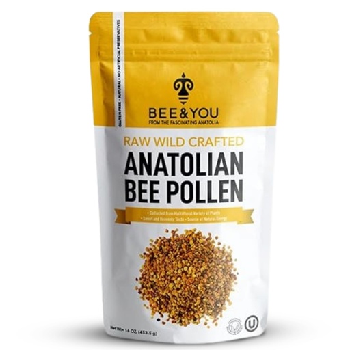 [BRSRMCA5AENQKCAY] Bee and You Bee Pollen Granules, 16oz (1lb) Bag, 100% Pure, Natural Supplement, Antioxidants, Proteins, Vitamins, Amino Acids, for Adults, Women, Men