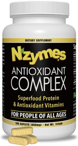 [BRSWYAQKAANRGEQY] Nzymes® Antioxidant Complex for People. Powerful Antioxidant Supplement, Vitamin C, Vitamin E, Vitamin A, Selenium, Live Sprouted Enzymes. 180 Count - Made in The USA