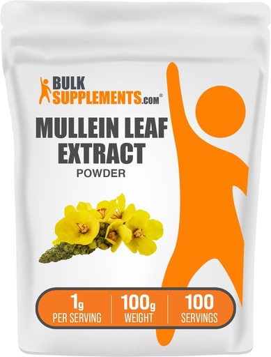 [BRSROGIKBUNGGH3G] BulkSupplements.com Mullein Leaf Extracto - Verbascum Thapsus, Suplemento de Mullein - Complemento de herba para soporte inmune - Gluten Free, 1g por porción, 100g (3.5 oz) (Pack of 1)