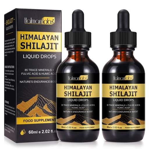 [BRSRAFIKBAFRY3YV] Shilajit Pure Himalayan Organic Resin Drop, Pure Himalayan Shilajit Resin Liquid Gold Supplement, Shilajit Organic Drop Rich in 85+ Trace Minerals, Shilajit for Men & Women (2.02 Fl Oz (Pack of 2))