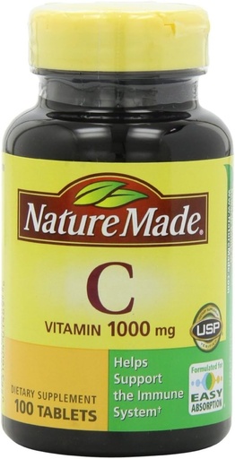 [BRSWIYYOOQMACEY3] Nature Made Vitamina C 1000 mg Tabletas, 100 Cuenta para Ayudar al Sistema Inmunitario€ (Pack of 3)