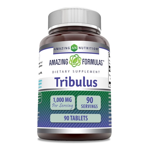 [BRSRMCQYCQNRMDIZ] Amazing Formulas Tribulus Extract 1000 Mg Supplement | Tablets | Non-GMO | Gluten-Free | Made in USA (1 Pack | 90 Count)