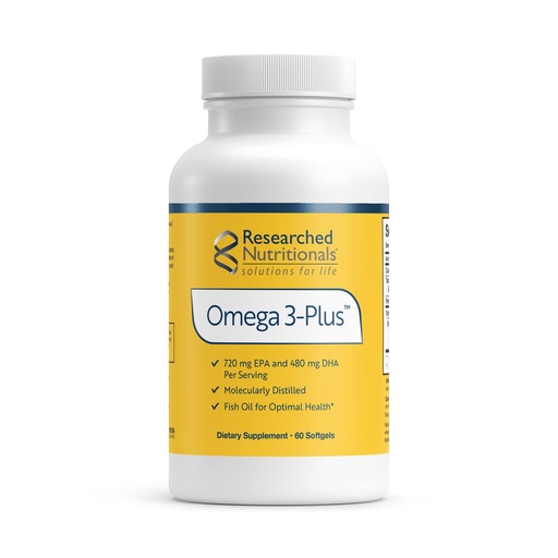 [BRSROYA6BZ7GY3TB] Researched Nutritionals Omega-3 Plus - Fish Oil Supplements for Heart Health, Brain & Immune Support - Omega-3 Fish Oil with EPA DHA - Purity Tested Essential Fatty Acid Nutritional Supplement (60 ct)