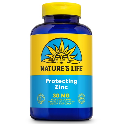 [BRSWIYQAO4FGKCLY] Nature's Life Zinc Picolinate 30mg Plus 2mg of Copper - Chelated Zinc Supplement for Immune, Cardiovascular, Skin, Cellular Function, and Muscle Support - 60-Day Guarantee - 250 Servings, 250 Capsules