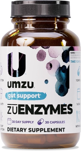 [BRSW2233CIIAO23K] UMZU ZuEnzymes Digestive Enzymes Supplement | 21 Enzymes for Gut Health Support, Digestion & Nutrient Absorption | Helps Break Down Lactose, Carbs, Proteins & Fats (30 Day Supply | 30 Capsules)