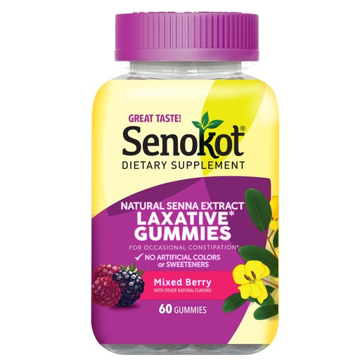 [BRSWYZY2BMMQ2A3B] Senokot Dietary Supplement Laxative Gummies for Occasional Constipation Relief, Mixed Berry, 60 Count