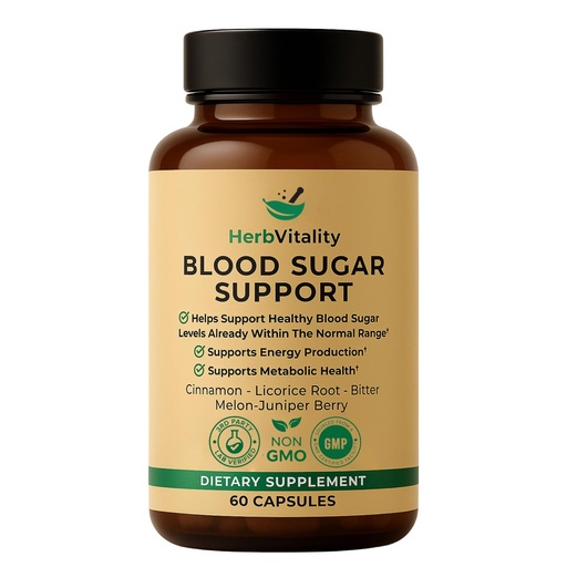 [BRSRAGA5DEFQYFLU] Blood Sugar Support Supplement with Cinnamon, Bitter Melon – Supports Healthy Blood Sugar Levels Already Within Normal ranges | Licorice Root Extract - 60 Capsules