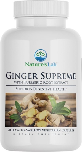 [BRSRMCD7CUPQ43AU] Nature's Lab Ginger Supreme - Ginger Extract, Turmeric Extract - 200 Ct