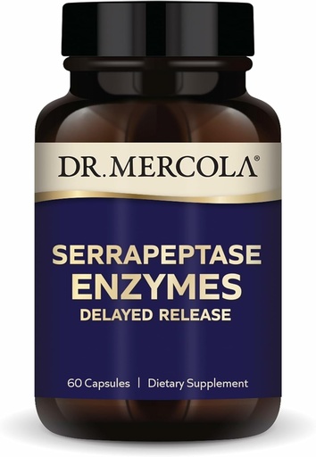 [BRSWYAIYOQFBOETK] Dr. Mercola Serrapeptase Enzymes - Asistencia Función Celular Saludable - Lanzamiento retrasado - No GMO, libre de gluten &amp; libre de soja - 60 cápsulas