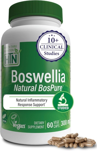 [BRSWKYQYBEDGCGQV] Sağlık Thru Beslenme Boswellia 300 mg 60 Capsules Bospure AKBAMAX | Yüksek Potency %75 Boswellic Acids 10% AKBA | Sağlıklı Hareketlilik Desteği | Vegan Ücretsiz | Non-GMO, Gluten Free, Soy Free,
