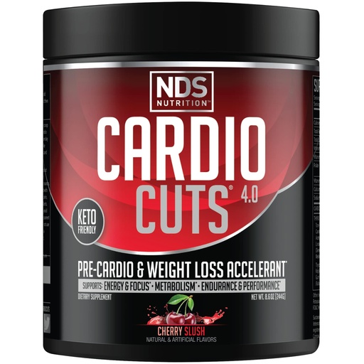 [BRSRMEADCUGQK2DK] Cardio Cuts NDS Nutrition 4.0 Pre Workout Supplement - Advanced Weight Loss and Pre Cardio Formula with L-Carnitine, CLA, MCTs, L-Glutamine, and Safflower Oil - Cherry Slush (40 Servings)