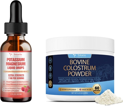 [BRSRAGQECQFB6A35] Potassium Magnesium Liquid Drops + Bovine Colostrum Supplement Powder
