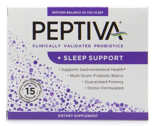 [BRSWYZQBCN7BOH3U] Peptiva 26 Billion CFU Probiotic and Sleep Support - Clinically Validated Multi-Strain Probiotic - Lactobacillus and Bifidobacterium, Melatonin - 15 Count