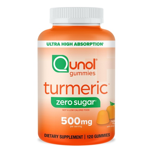 [BRSROBIDCR6QEALG] Qunol Zero Sugar Turmeric Gummies, Gummy with 500mg Turmeric Curcumin, Joint Support Supplement, Ultra High Absorption Tumeric Curcumin, Vegetarian, Gluten Free, 120 Count