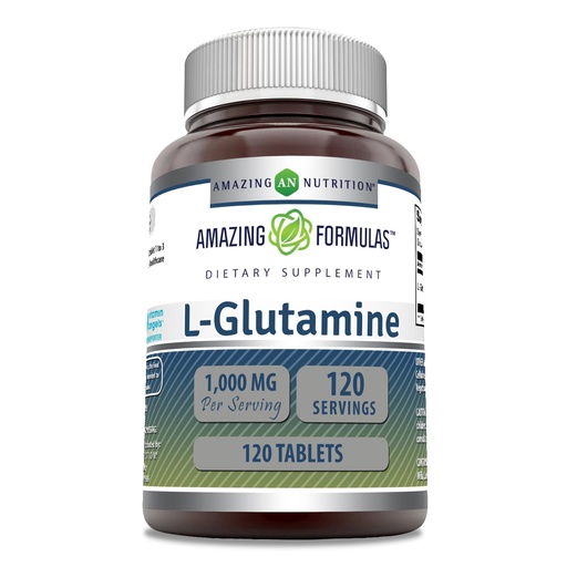 [BRSWKHT5O4GBUHYV] Amazing Formulas L Glutamine 1000 Mg Tablets | Amino Acid Supplement for Men & Women | Non-GMO | Gluten Free | Made in USA | (1 Pack, 120 Count)