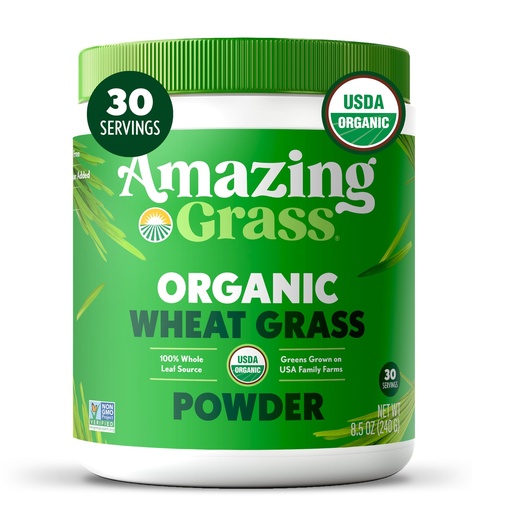 [BRSWIY3YOEABS3A3] Amazing Grass Wheat Grass Powder: 100% Whole-Leaf Wheat Grass Powder for Energy, Detox & Immunity Support, Chlorophyll Providing Greens, 30 Servings